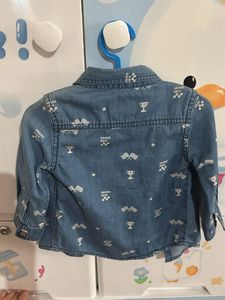 Kids Denim Shirt with Racing Theme