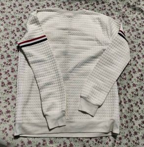 Cozy White Love Heart Sweatshirt
