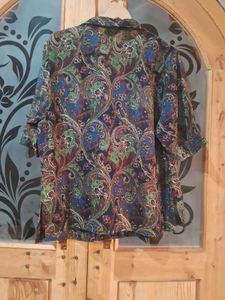 Paisley Print 3/4 Sleeve Shirt