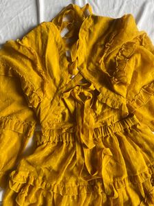 Magre Bell Sleeve Mustard Dress
