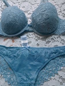 Lace Trimmed Comfort Bra &amp; Panty Set