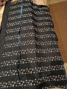 Blue Embroidered Dress Material