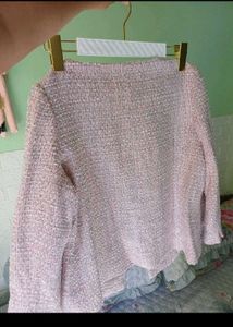 Pink Tweed Cropped Jacket
