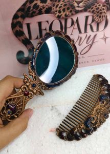 Vintage Peacock Mirror and Comb Set