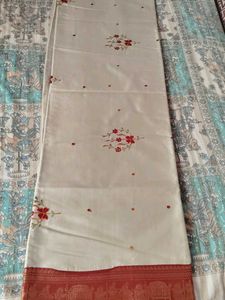 grey  saree with maroon blouse