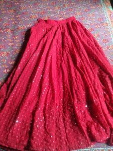 Vibrant Red Embroidered Skirt blouse and duppata s
