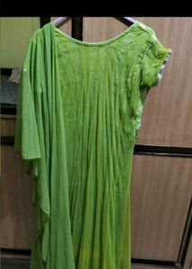 Green Embroidered Anarkali with Dupatta