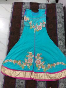 Turquoise Embroidered Anarkali