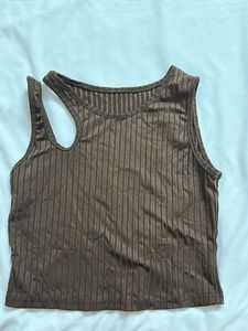 Ribbed Cut-Out Tank Top