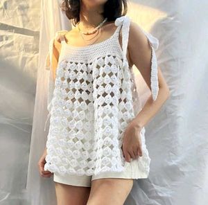 White Crochet Tank Top