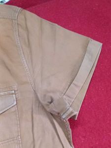 Men's Brown Casual Shirt chest pocket
