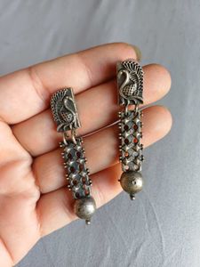 Brass Designer Peacock Earring