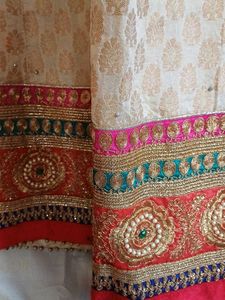 Elegant Cream Brocade Skirt