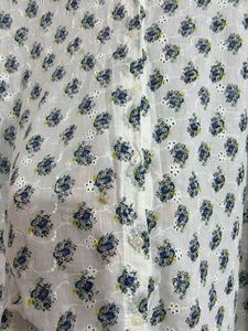 floral white kurta style shirt