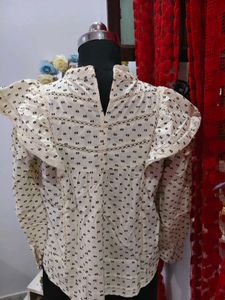 Chic Cream Polka Dot top