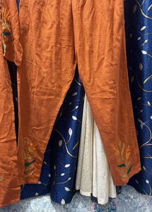 Embroidered Orange Kurta Set