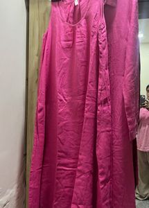 Duanghamol Pink shirt Dress with inner