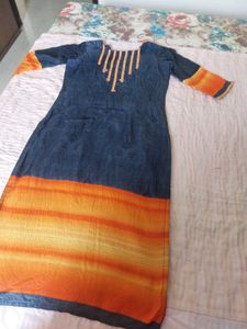 Stylish Blue &amp; Orange Kurta