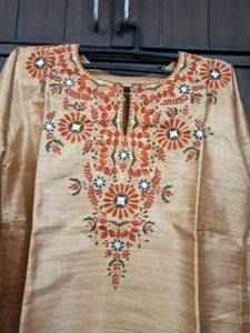 Embroidered Silk Kurta