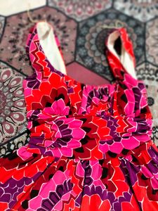 Pink Floral Midi Dress