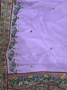 Stunning Lavender Embroidered Saree