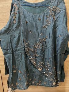 Embellished Teal Kurta