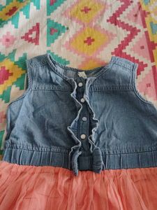 Cute Denim &amp; Tulle Dress for Girls