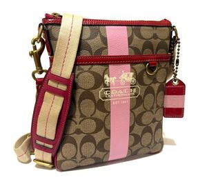 Coach Heritage Signature Canvas Striped Crossbody