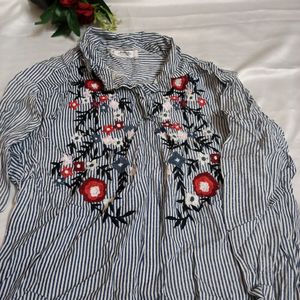 Mango Embroidered Shirt