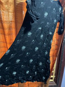 Floral Print Black Kurti