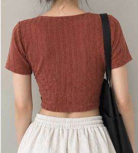 Zara Twisted Front Crop Top Burnt Orange