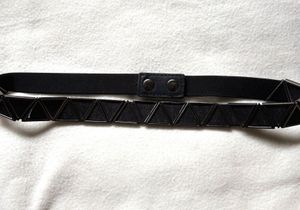 Stylish Black Elastic Belt with Triangle Accents