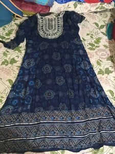 Embellished Navy Blue Kurta