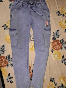 Light Wash Cargo Jeans