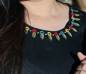 Black Kurta Set with Tassels
