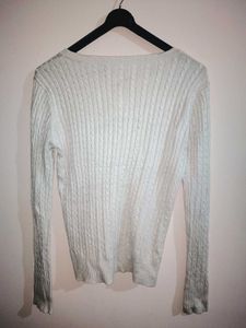 Cream Cable Knit Button-Up Cardigan
