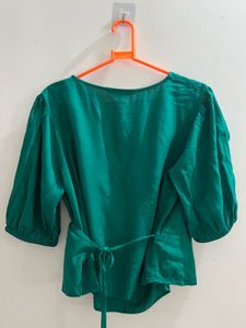 Emerald Green Wrap Top