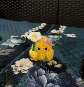 Cute Crochet Chick Keychain