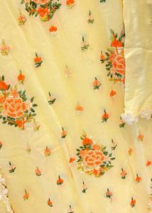 Beautiful Yellow Floral Kurta Set