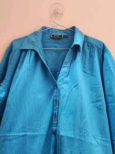 Vibrant Blue Striped Tunic Top