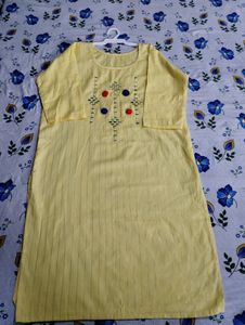 Embellished Yellow Kurti