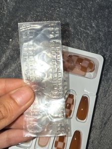 Brown Checkered Press-On Nails