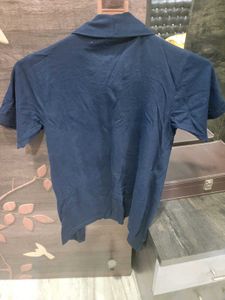 Navy Blue Open Front Cardigan with T-Shirt