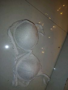 White Lace Trim Bra
