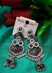 Shreeji Sales Silver Jhumka Earrings