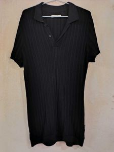 Jack & Jones Knitted Black Polo T-Shirt