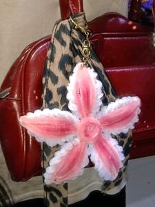 Lily flower keychain charm