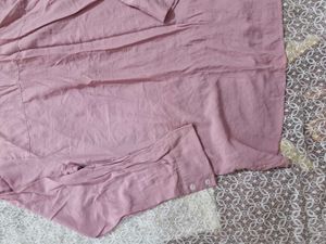 Chic Pink Oversized Collared Shirt