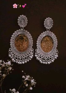 bronze resin Oxidized jhumke earrings💖