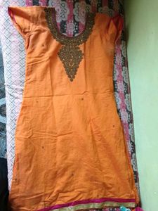 Orange Kurta Set with Dupatta